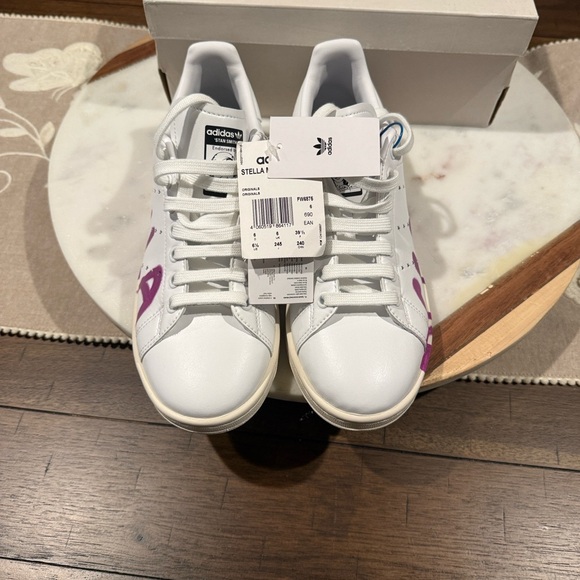 Adidas by Stella McCartney Stan Smith White and Purple Sneakers - Picture 4 of 9